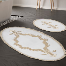 Mijölnir Juego de alfombrillas de baño Alne4656, crema